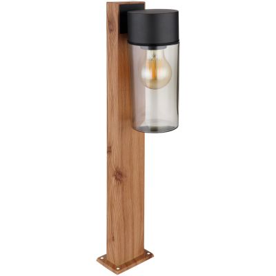 Globo Lighting Etsi lampa stojąca zewnętrzna 1x40W drewno/czarny mat/przydymiony 31976