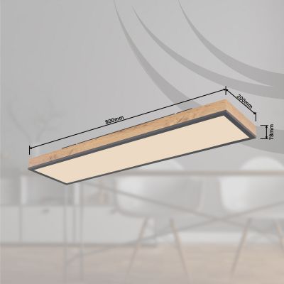Globo Lighting Doro plafon 1x24 W biały-drewno-grafitowy 416080WD4-CCT