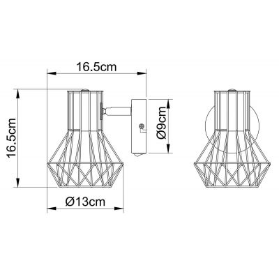 Globo Lighting Priska kinkiet 1x40W czarny 54017-1