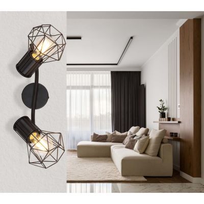 Globo Lighting Priska lampa podsufitowa 2x40W czarny 54017-2