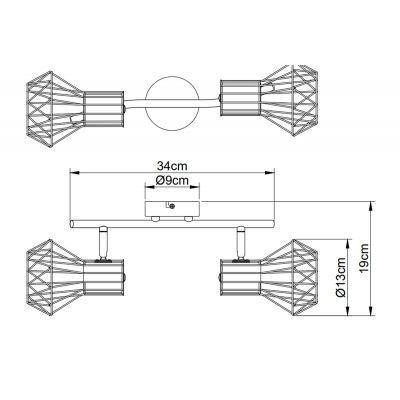 Globo Lighting Priska lampa podsufitowa 2x40W czarny 54017-2