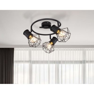 Globo Lighting Priska lampa podsufitowa 3x40W czarna 54017-3