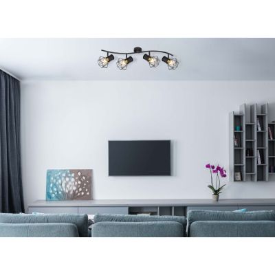 Globo Lighting Priska lampa podsufitowa 4x40W czarna 54017-4