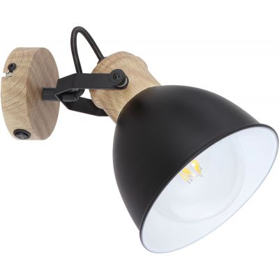 Globo Lighting Wiho kinkiet 1x40W czarny/drewno 54018-1S