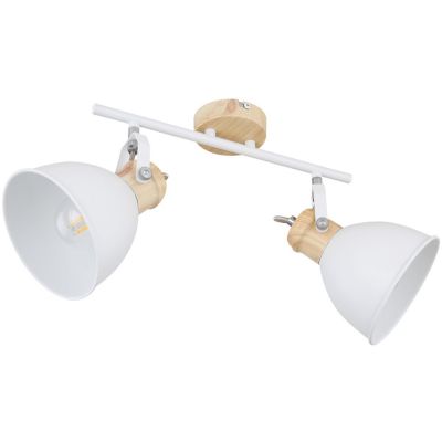 Globo Lighting Wiho lampa podsufitowa 2x40W biały/drewno 54018-2