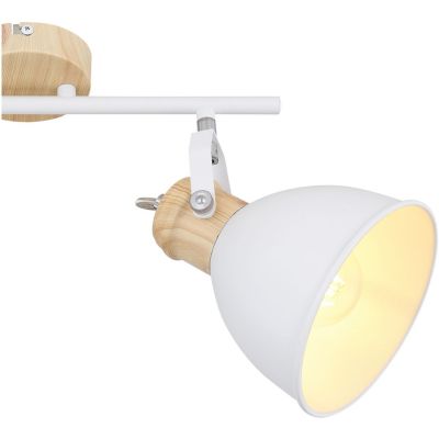 Globo Lighting Wiho lampa podsufitowa 2x40W biały/drewno 54018-2