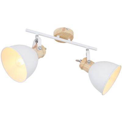 Globo Lighting Wiho lampa podsufitowa 2x40W biały/drewno 54018-2