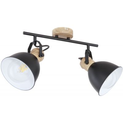 Globo Lighting Wiho lampa podsufitowa 2x40W czarny/drewno 54018-2S