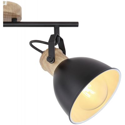 Globo Lighting Wiho lampa podsufitowa 2x40W czarny/drewno 54018-2S