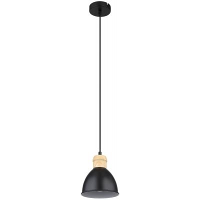 Globo Lighting Wiho lampa wisząca 1x40W czarna/drewno 54018HS