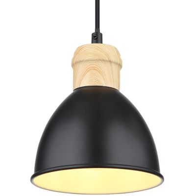 Globo Lighting Wiho lampa wisząca 1x40W czarna/drewno 54018HS