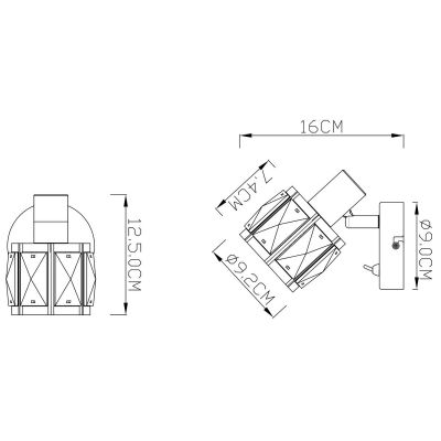 Globo Lighting Kris kinkiet 1x40W chrom/przezroczysty 54356-1