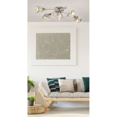 Globo Lighting Kris lampa podsufitowa 5x40W chrom/przezroczysty 54356-5
