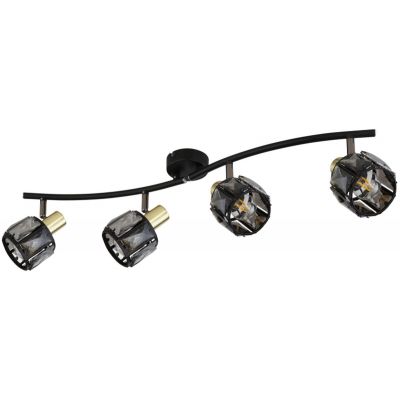 Globo Lighting Indiana lampa podsufitowa 4x40W czarny mat/złoty/przydymiony 54357-4B