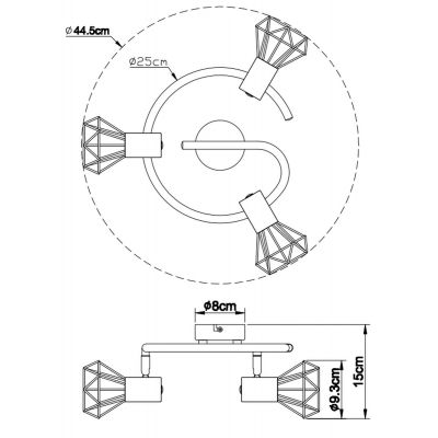 Globo Lighting Xara I lampa podsufitowa 3x40W chrom 54802-3