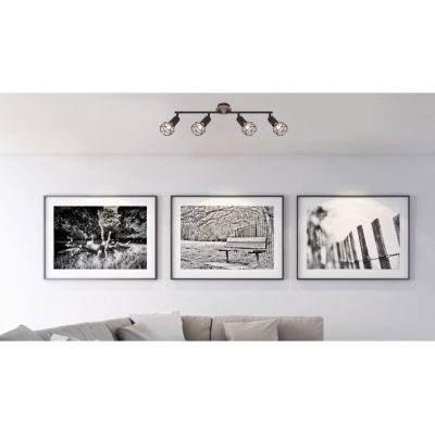 Globo Lighting Xara I lampa podsufitowa 4x40W czarna/drewno 54802S-4H