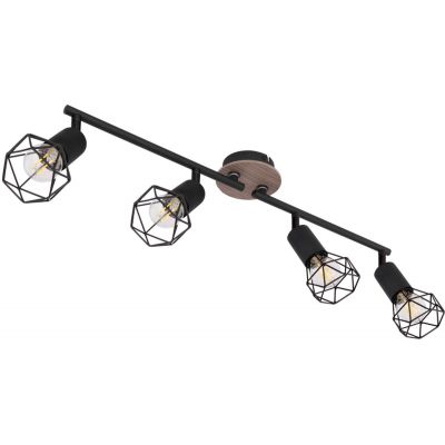 Globo Lighting Xara I lampa podsufitowa 4x40W czarna/drewno 54802S-4H