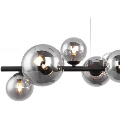 Globo Lighting Riha lampa wisząca 9x3,5W czarny mat/szkło przydymione 56133-9H