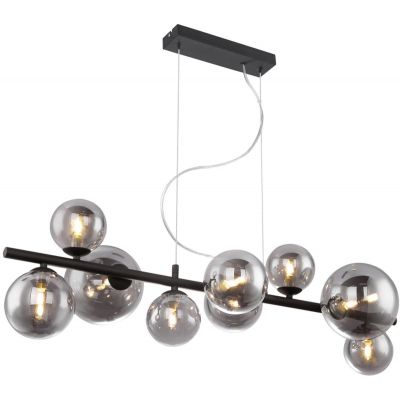 Globo Lighting Riha lampa wisząca 9x3,5W czarny mat/szkło przydymione 56133-9H