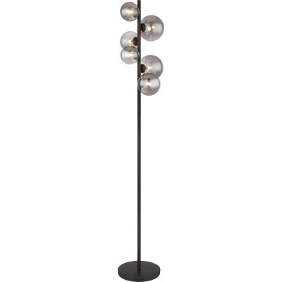 Globo Lighting Riha lampa stojąca 6x3,5W czarny mat/szkło przydymione 56133-6S
