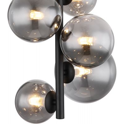 Globo Lighting Riha lampa podsufitowa 8x3,5 cm czarny mat/szkło przydymione 56133-8D