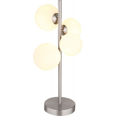 Globo Lighting Riha lampa stołowa 4x3,5W nikiel mat/szkło opalizowane 56140-4T