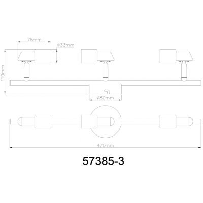 Globo Lighting Kinley kinkiet 3x3 W nikiel 57385-3