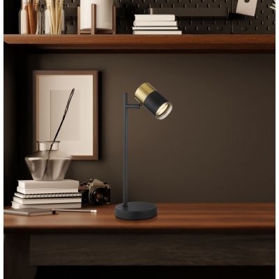 Globo Lighting Brisbon lampa biurkowa 1x5 W czarna-miedź 57850T