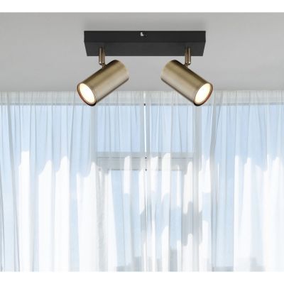 Globo Lighting Robby lampa podsufitowa 2x35 W czarna-mosiądz 57911-2M