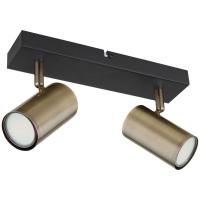 Globo Lighting Robby lampa podsufitowa 2x35 W czarna-mosiądz 57911-2M