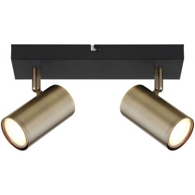 Globo Lighting Robby lampa podsufitowa 2x35 W czarna-mosiądz 57911-2M
