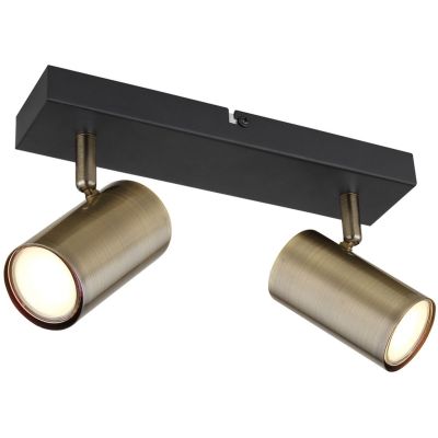 Globo Lighting Robby lampa podsufitowa 2x35 W czarna-mosiądz 57911-2M