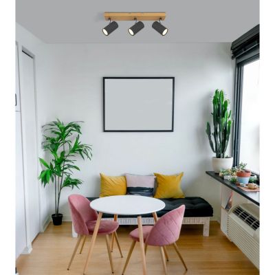 Globo Lighting Robby lampa podsufitowa 3x35W grafit/drewno 57911-3G