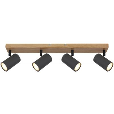 Globo Lighting Robby lampa podsufitowa 4x35W grafit/drewno 57911-4G