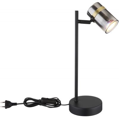 Globo Lighting Trabby lampa biurkowa 1x8 W czarna-mosiądz-przydymiona 57916T