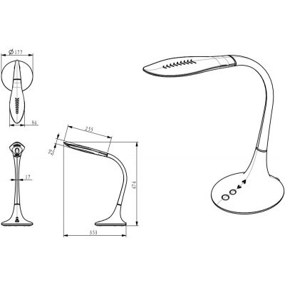 Globo Lighting Pattaya lampa biurkowa 1x10 W czarna 58271B