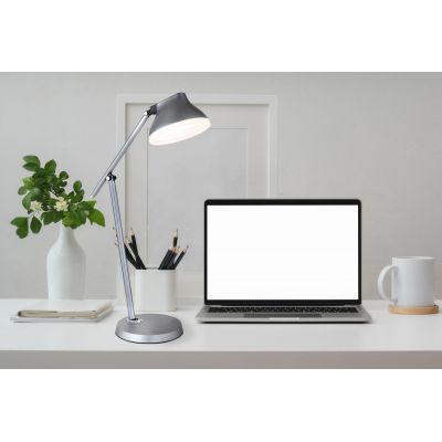 Globo Lighting Halvar lampa biurkowa 1x8 W biała-szara 58437G