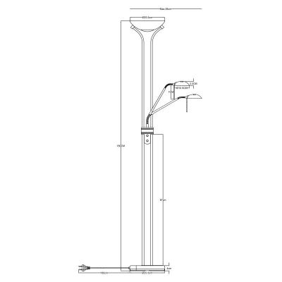 Globo Lighting Leonas lampa stojąca 1x5,5 1x20W LED czarny/mosiądz 59020B