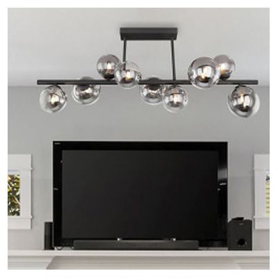 Globo Lighting Riha lampa podsufitowa 9x3,5W czarny mat/szkło przydymione 56133-9D