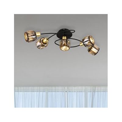 Globo Lighting Indiana lampa podsufitowa 5x40W czarny mat/złoty/przydymiony 54357-5B