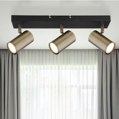 Globo Lighting Robby lampa podsufitowa 3x35W czarny mat/mosiądz 57911-3M