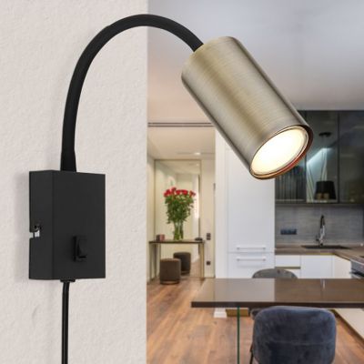 Globo Lighting Robby kinkiet 1x25W czarny/mosiądz 57911WM