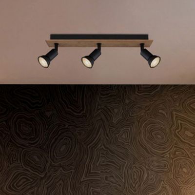 Globo Lighting Drew lampa podsufitowa 3x35W czarny mat/drewno 57998-3W