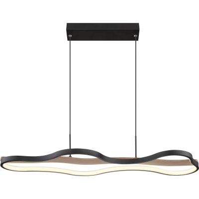 Globo Lighting Bezzy lampa wisząca 1x30W czarny mat/drewno 67181H