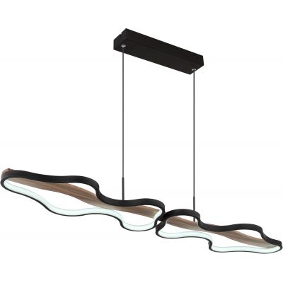 Globo Lighting Bezzy lampa wisząca 2x36W czarny mat/drewno 67181H1
