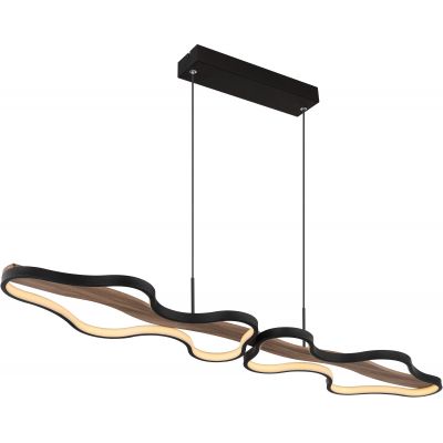 Globo Lighting Bezzy lampa wisząca 2x36W czarny mat/drewno 67181H1