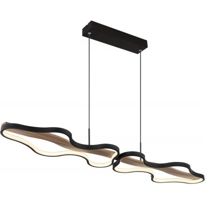 Globo Lighting Bezzy lampa wisząca 2x36W czarny mat/drewno 67181H1