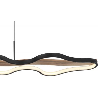 Globo Lighting Bezzy lampa wisząca 2x36W czarny mat/drewno 67181H1