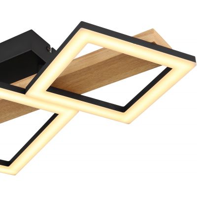 Globo Lighting Dustin lampa podsufitowa 3x29W czarny mat/drewno 67288D1