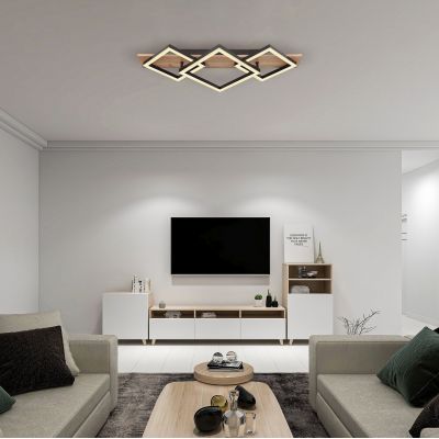 Globo Lighting Beatrix lampa podsufitowa 3x24W czarny mat/drewno 67294D2